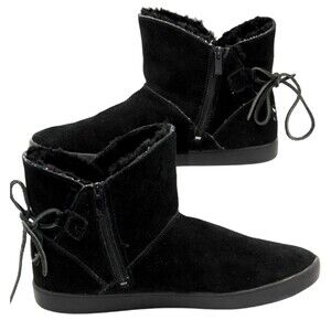 Koolaburra by Ugg Shazi Black Boot Back Leather Lace Tie Size 11